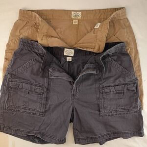 Men's Tan and Gray Cargo Shorts